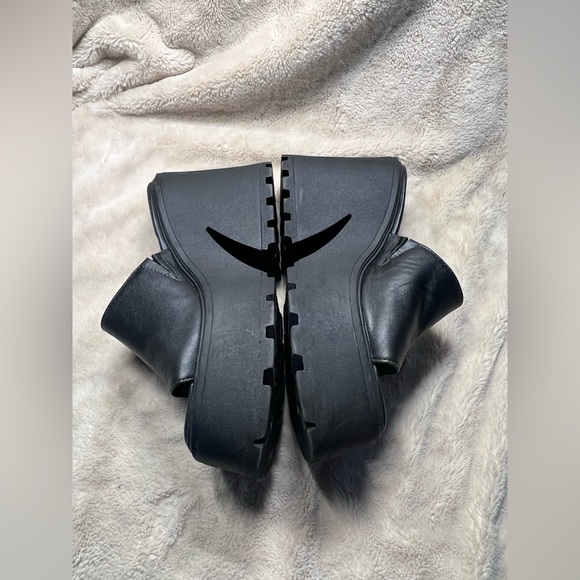 Windsor Smith Black Platform Sandals Chunky Heel Leather 7 - Picture 2 of 8